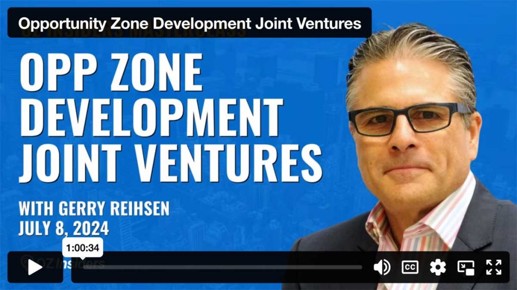 Opportunity Zone Development Joint Ventures